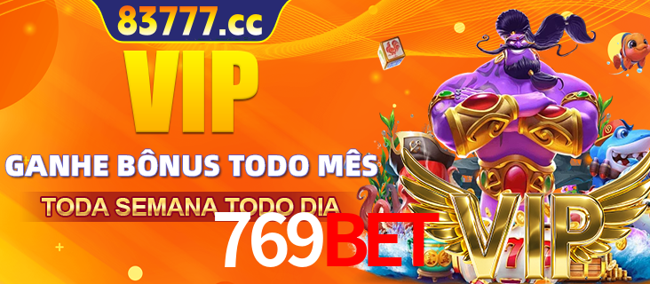 Banner promocional do 769bet oferecendo 100% de recompensas adicionais contínuas para quem fizer o login diário (Daily sign-in), com um mascote de coelho.