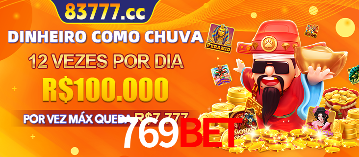 Banner do programa de recompensas Recomende para amigos do 769bet, detalhando os bônus por convidar amigos, com prêmios que chegam a R$288.888.